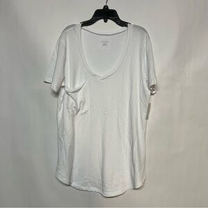 Z Supply White V-Neck Tee